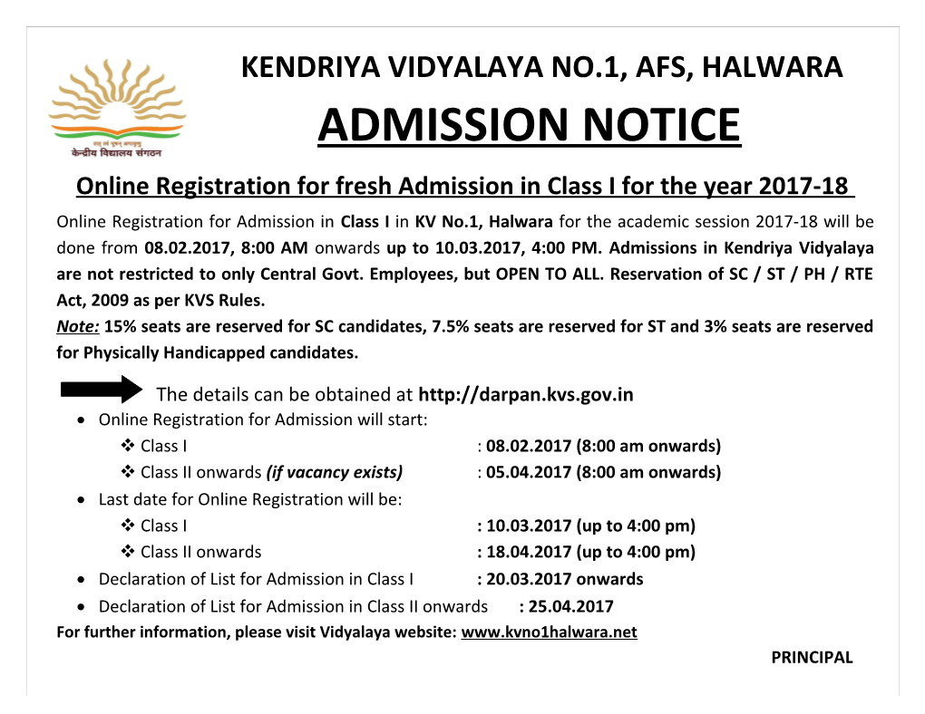 K Kendriya Vidyalaya No.1, Afs, Halwara