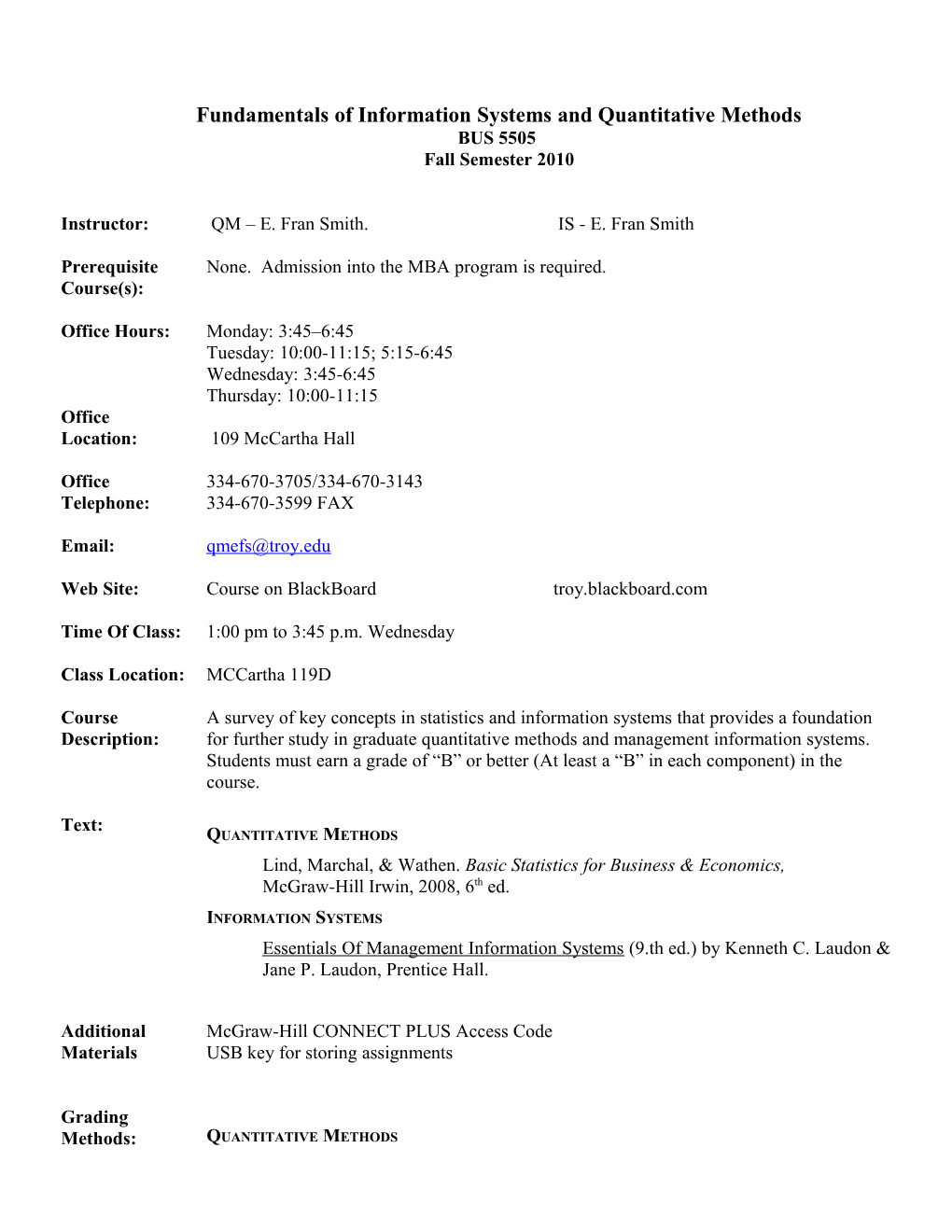 Qm 2241 Business Statistics