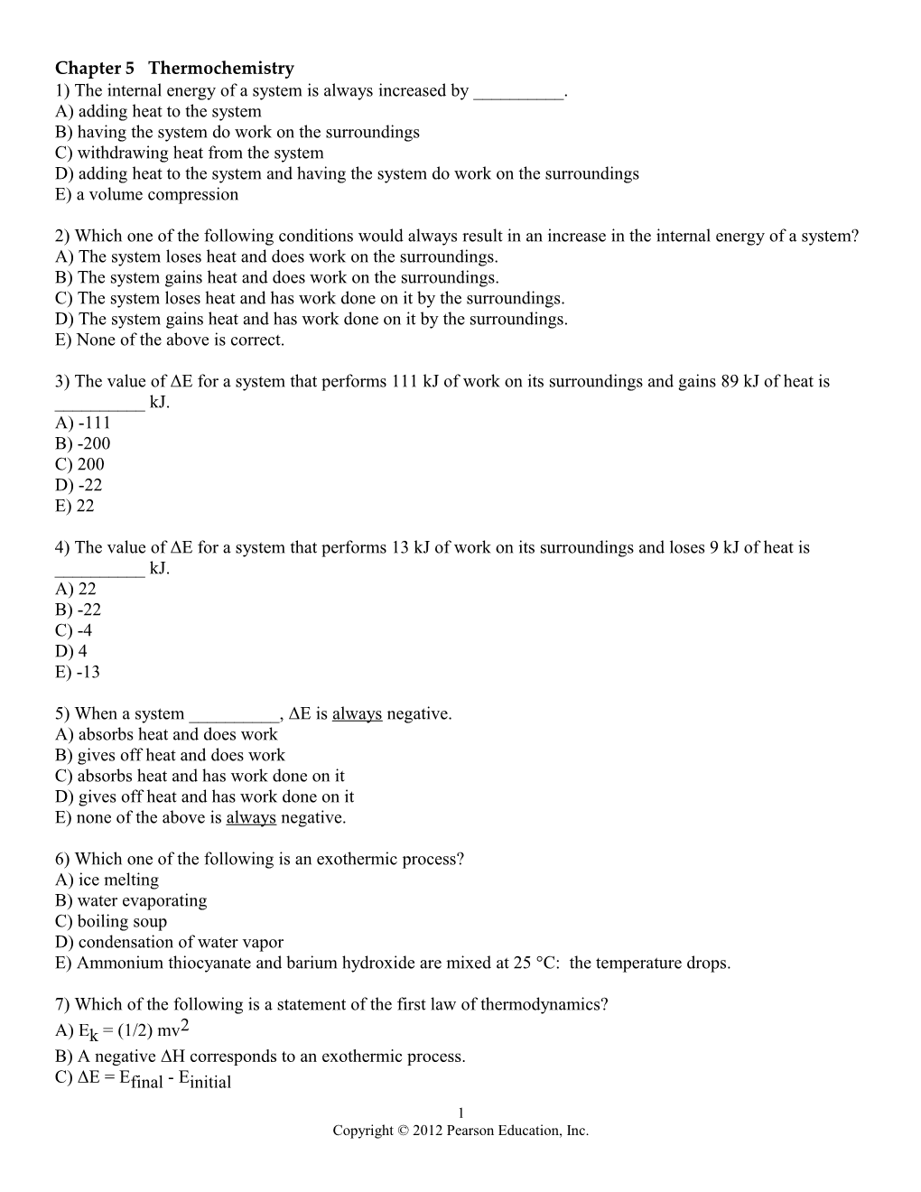 Chapter 5 Thermochemistry s1