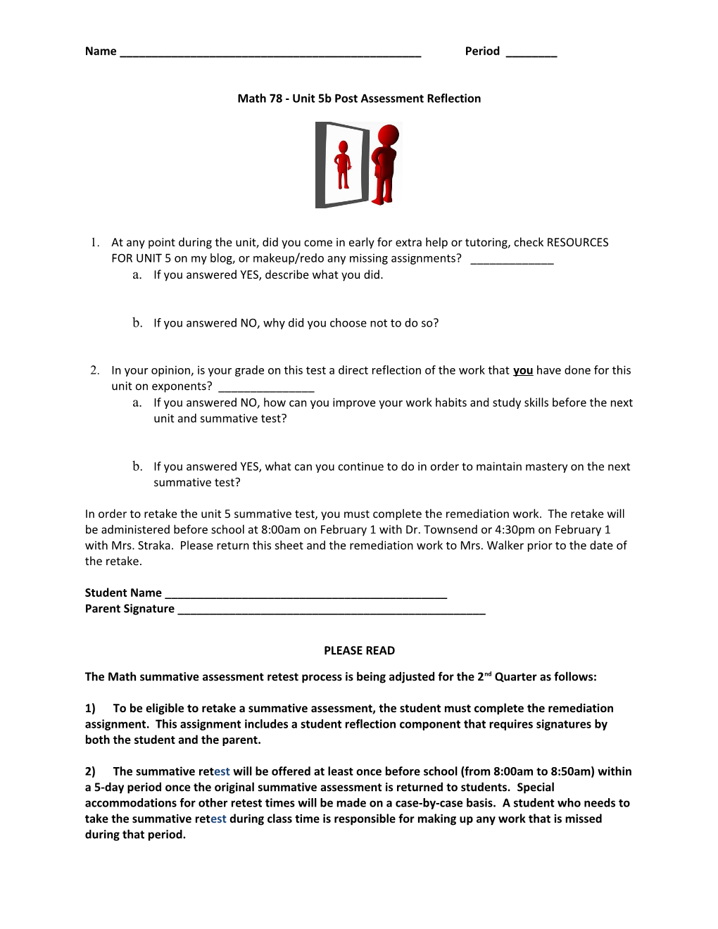 Math 78 - Unit 5B Post Assessment Reflection