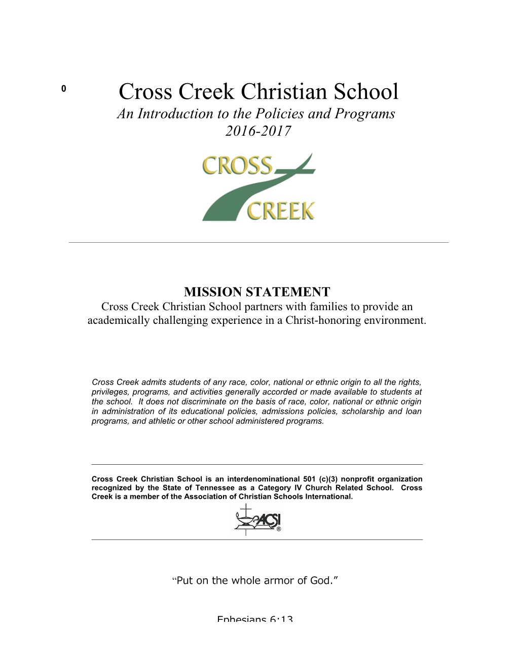 From Cross Creek S Board of Directors