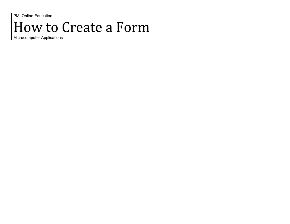 How to Create a Form