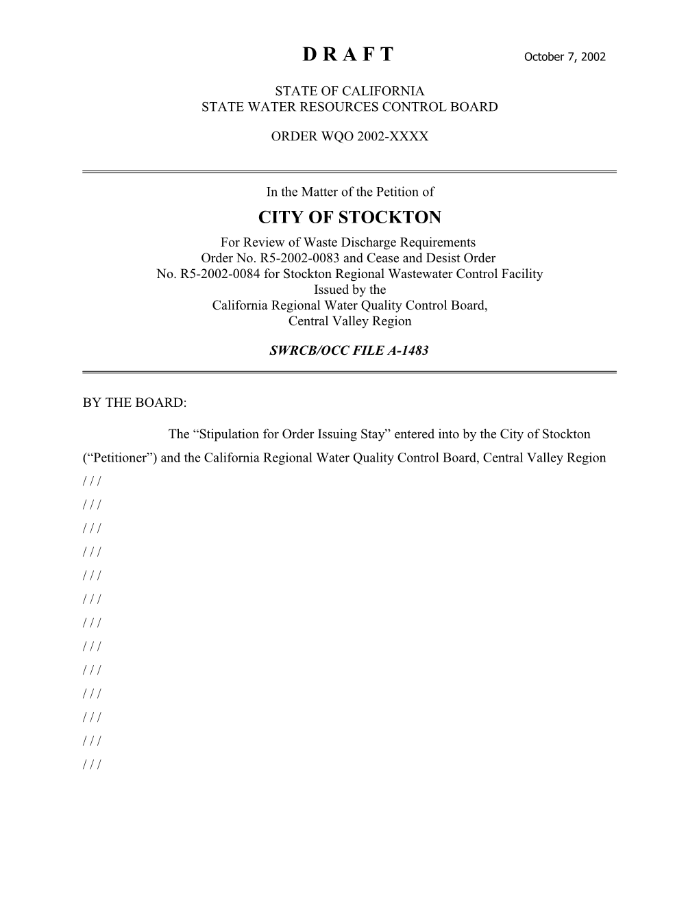 Petition/City of Stockton