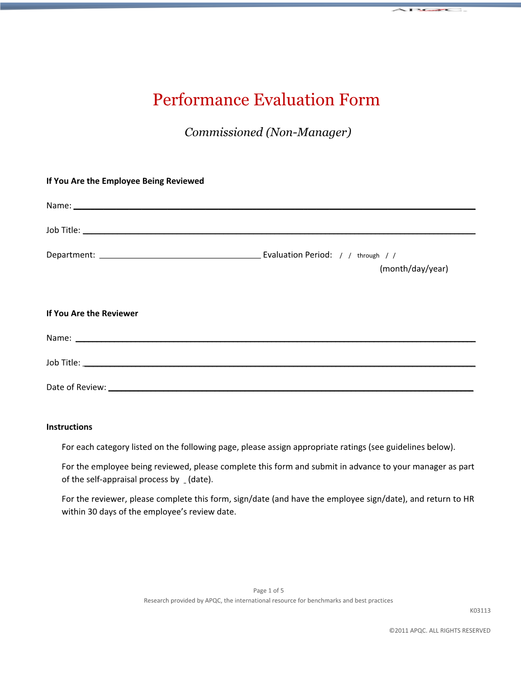 Houstonian Performance Evaluation Instructions: Salaried (Exempt)