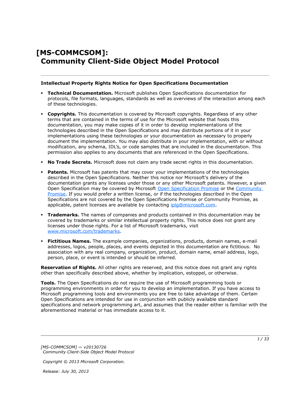 Intellectual Property Rights Notice for Open Specifications Documentation s16