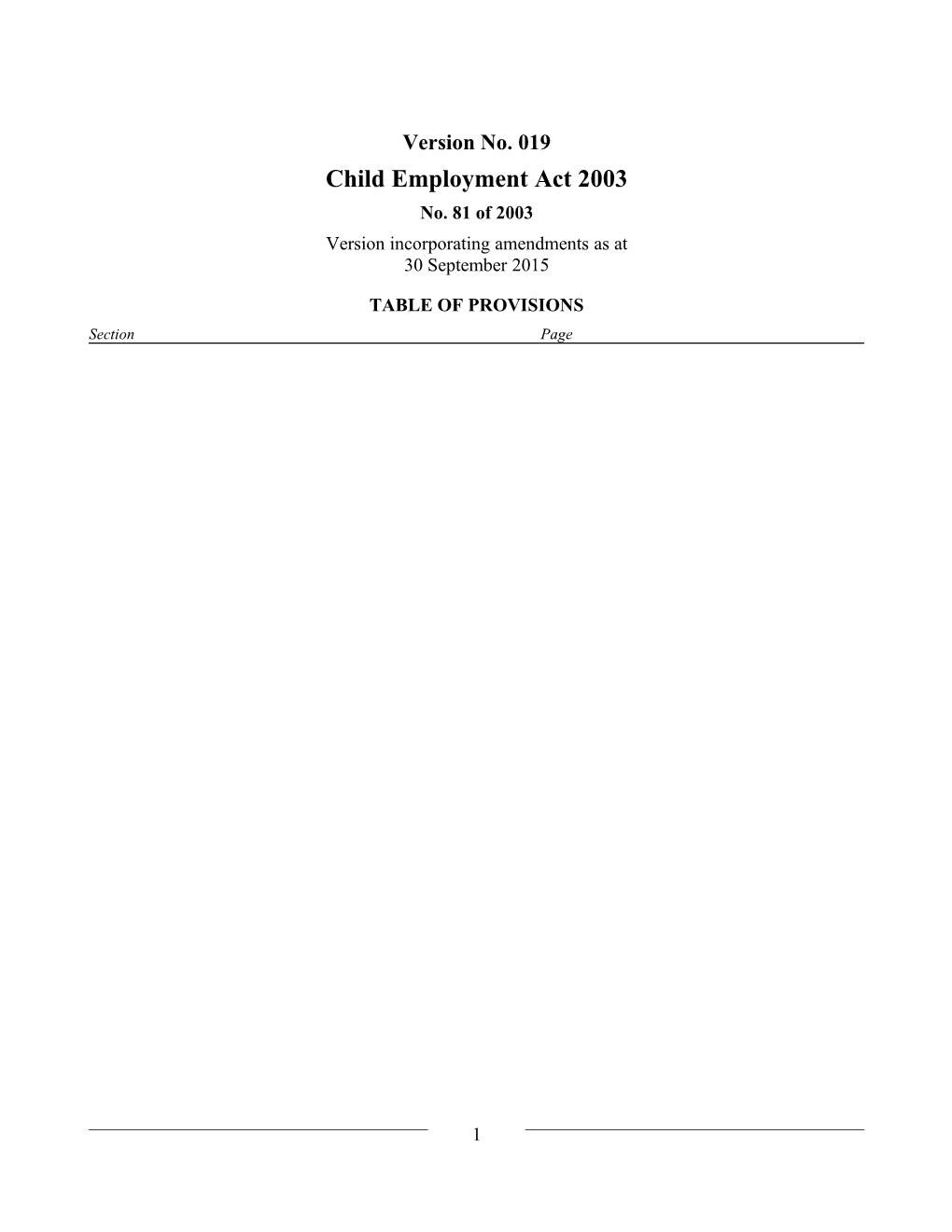 Child Employment Act 2003