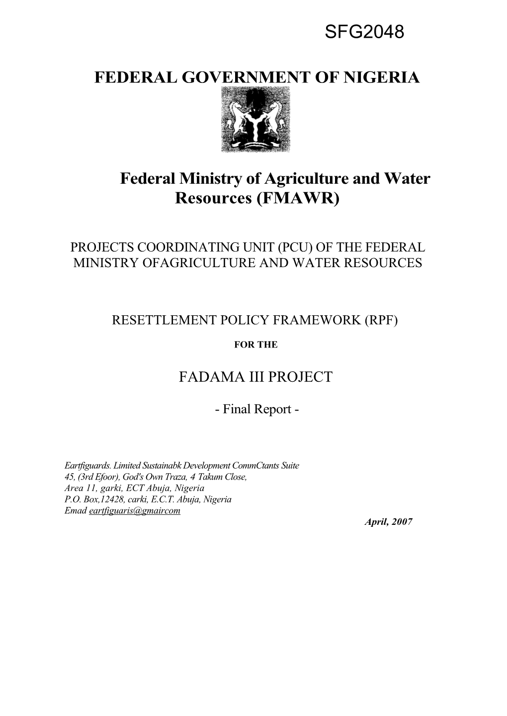 Federal Ministry of Agriculture and Water