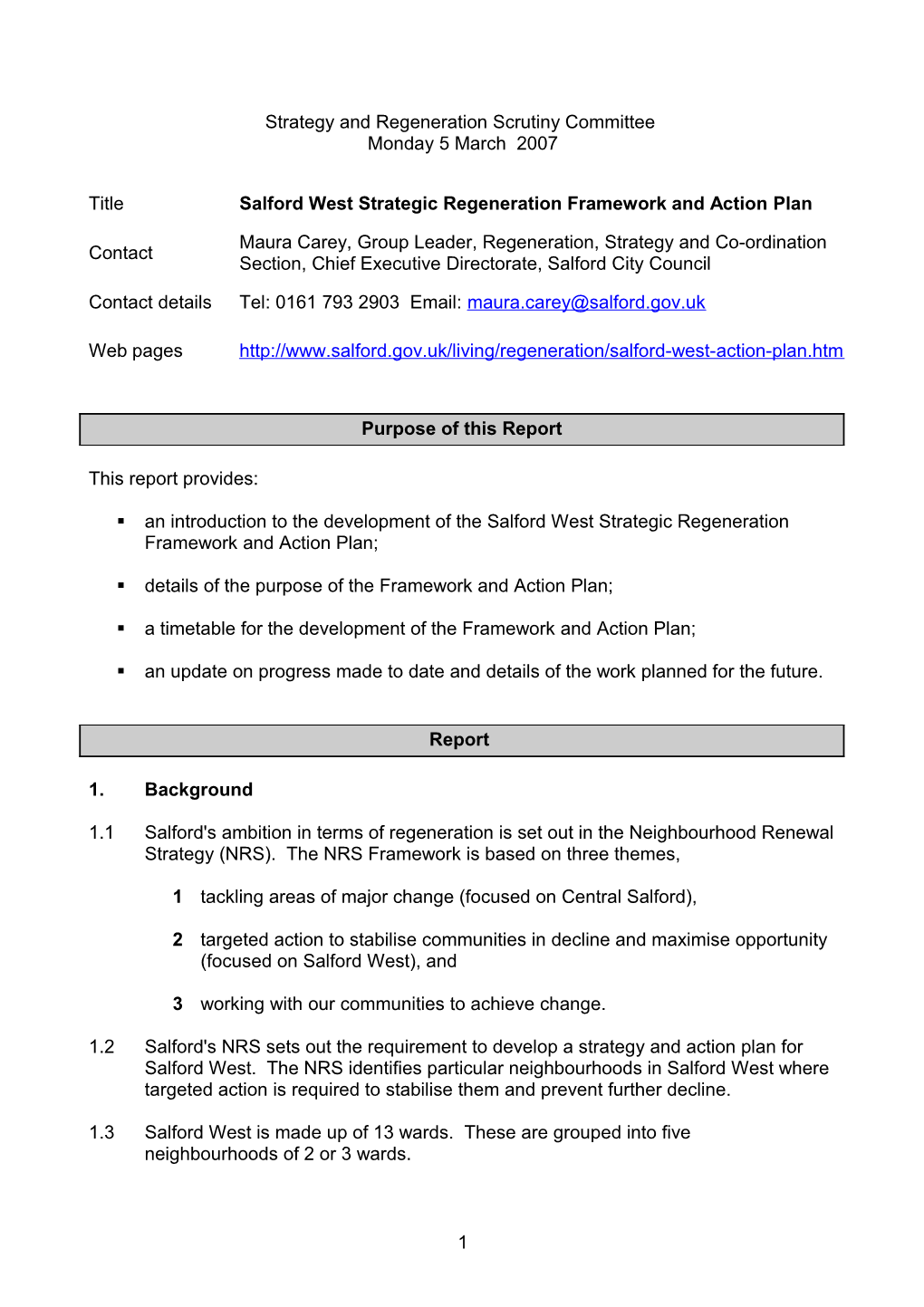 Strategy and Regeneration Scrutiny Committee