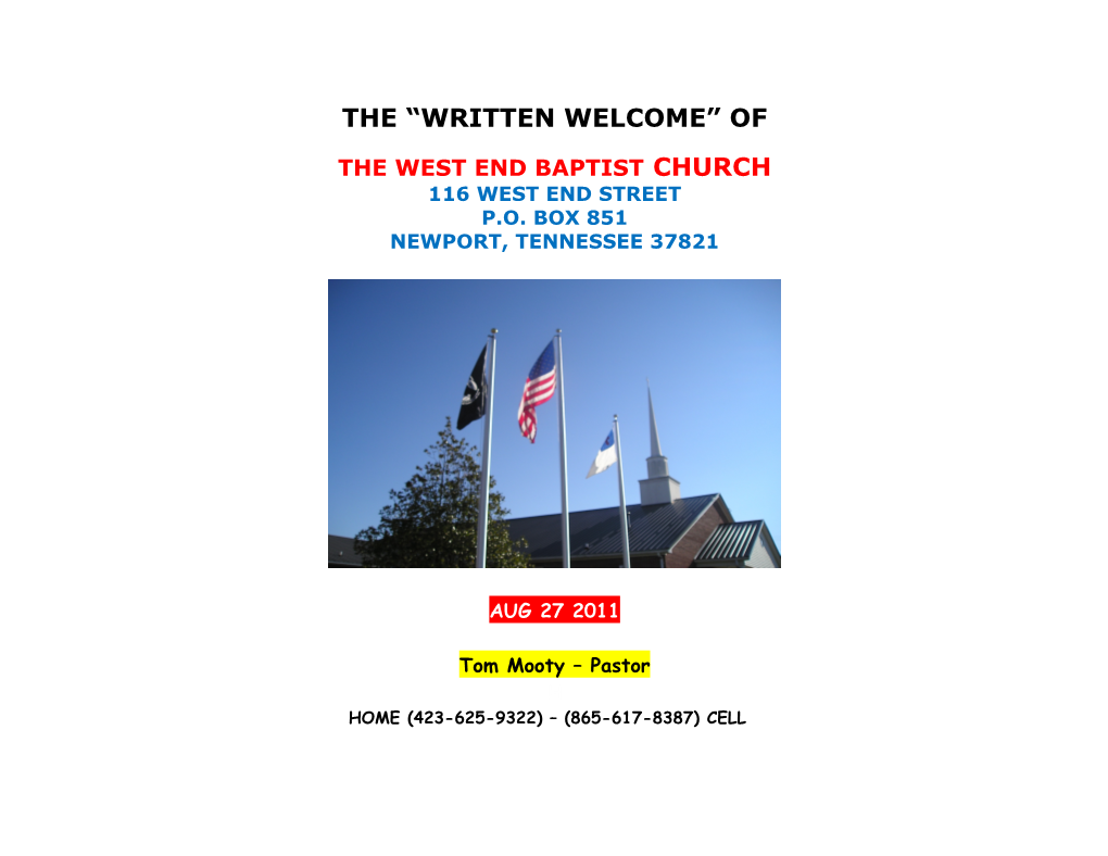 The West End Baptist Church s2