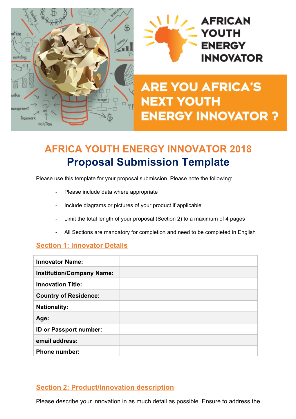 Africa Youth Energy Innovator 2018