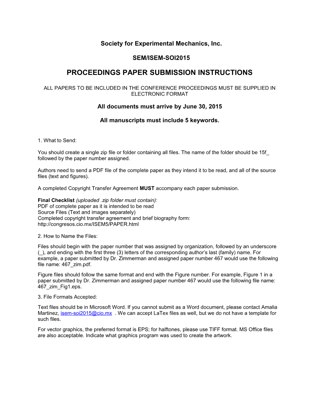 Proceedings Paper Submission Instructions
