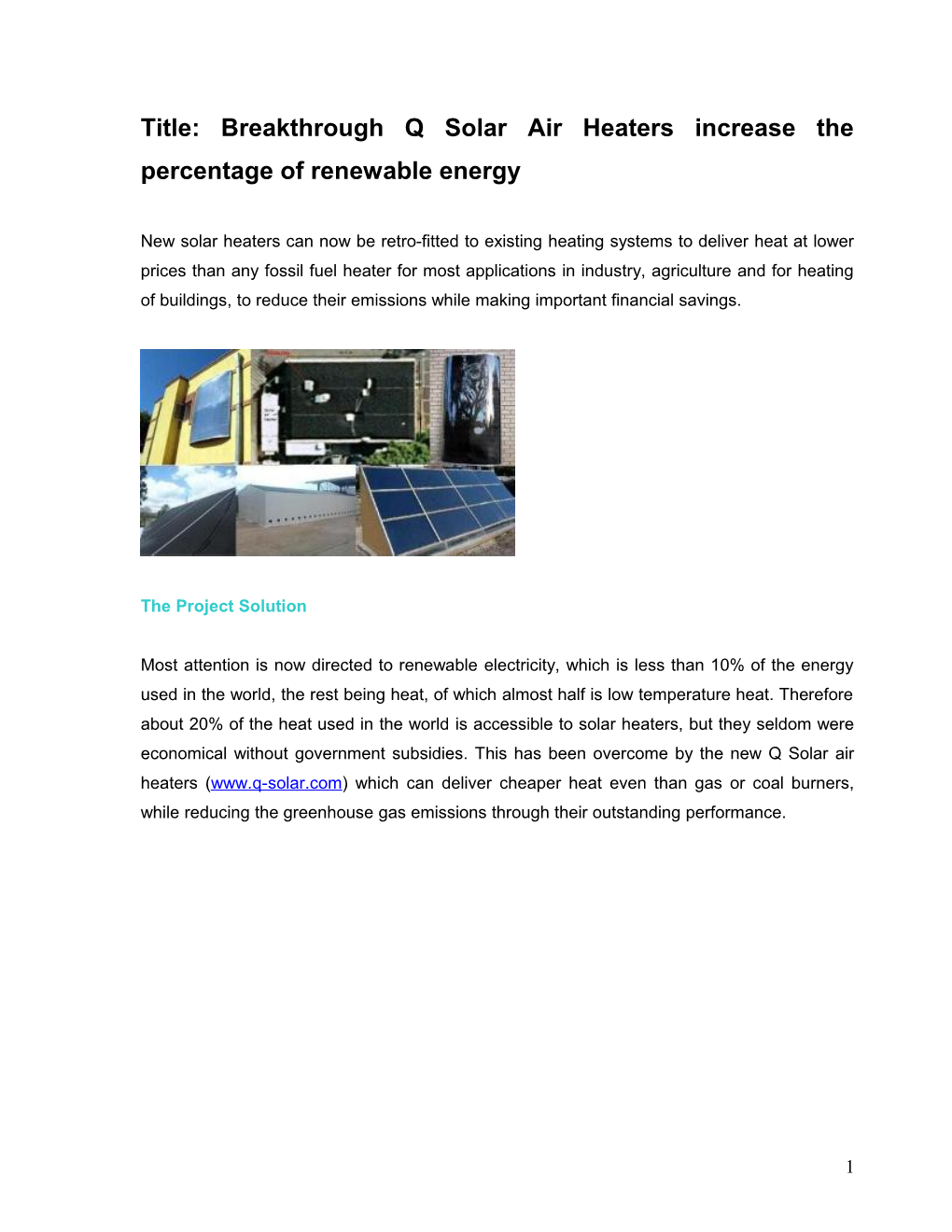 Uptake of the Most Economical Solar Thermal Energy in Australian Commercial Applications