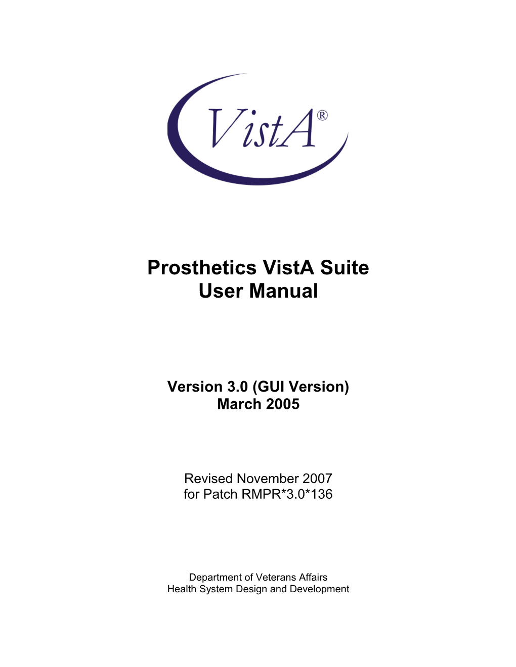 Prosthetics Vista Suite User Manual