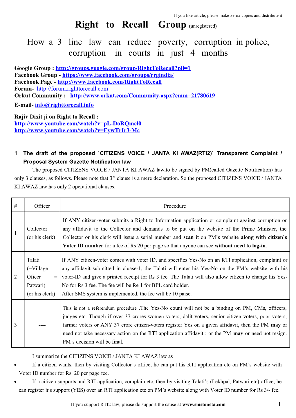 Summaries of Clerical Procedures to Lessen the Problems of India