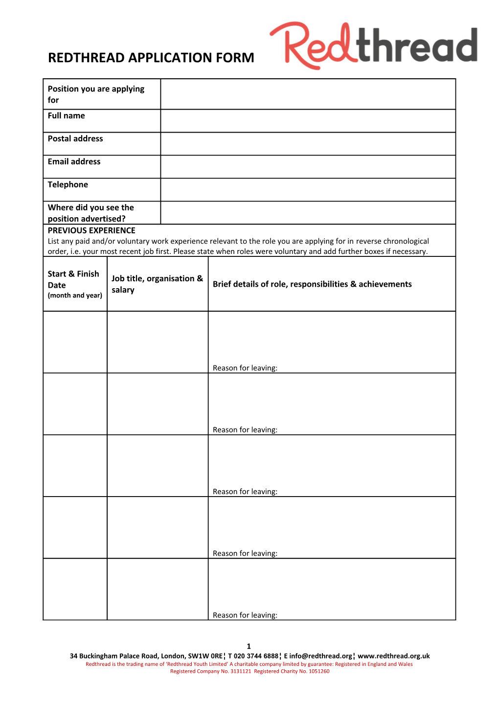 Volunteer Application Form s13
