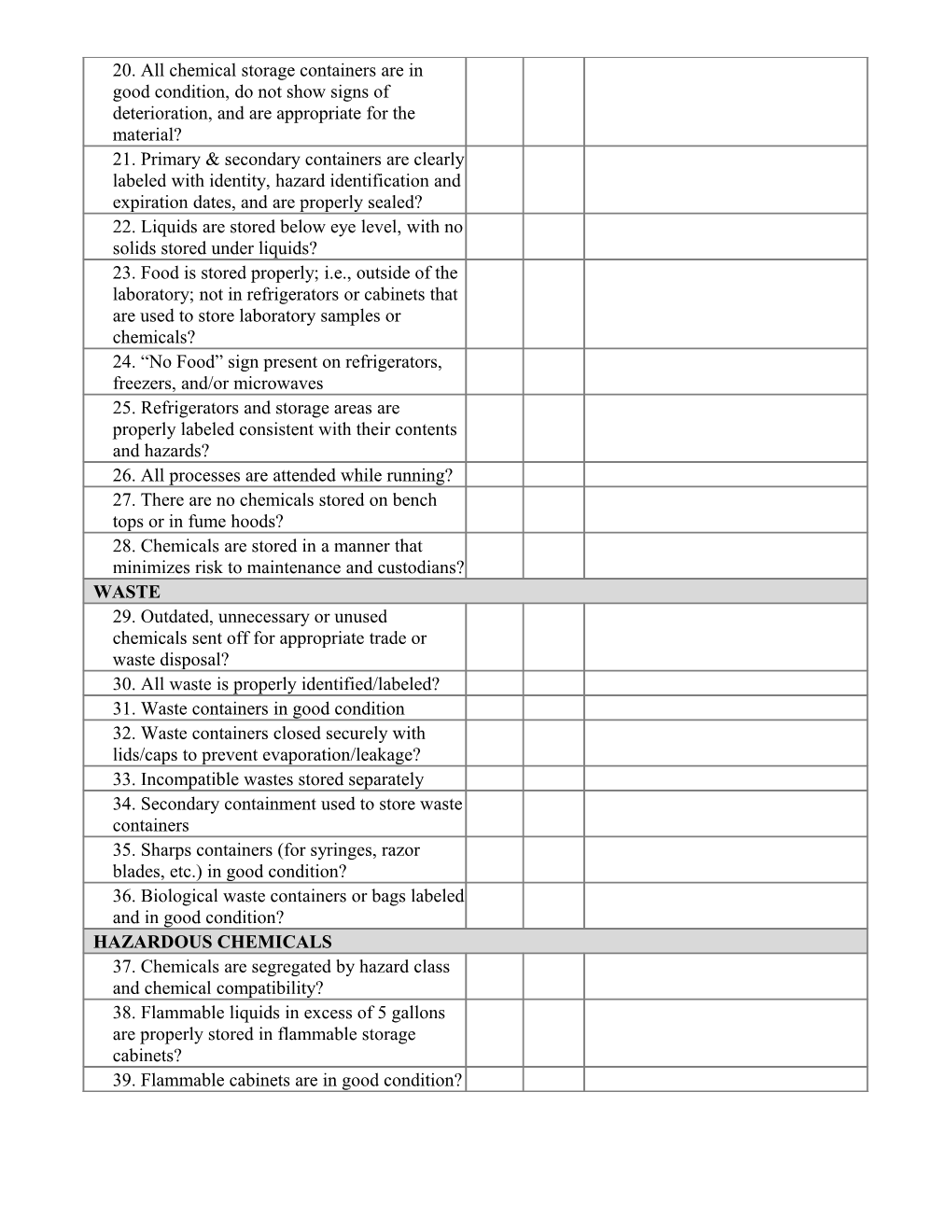 Laboratory Inspection Checklist s1