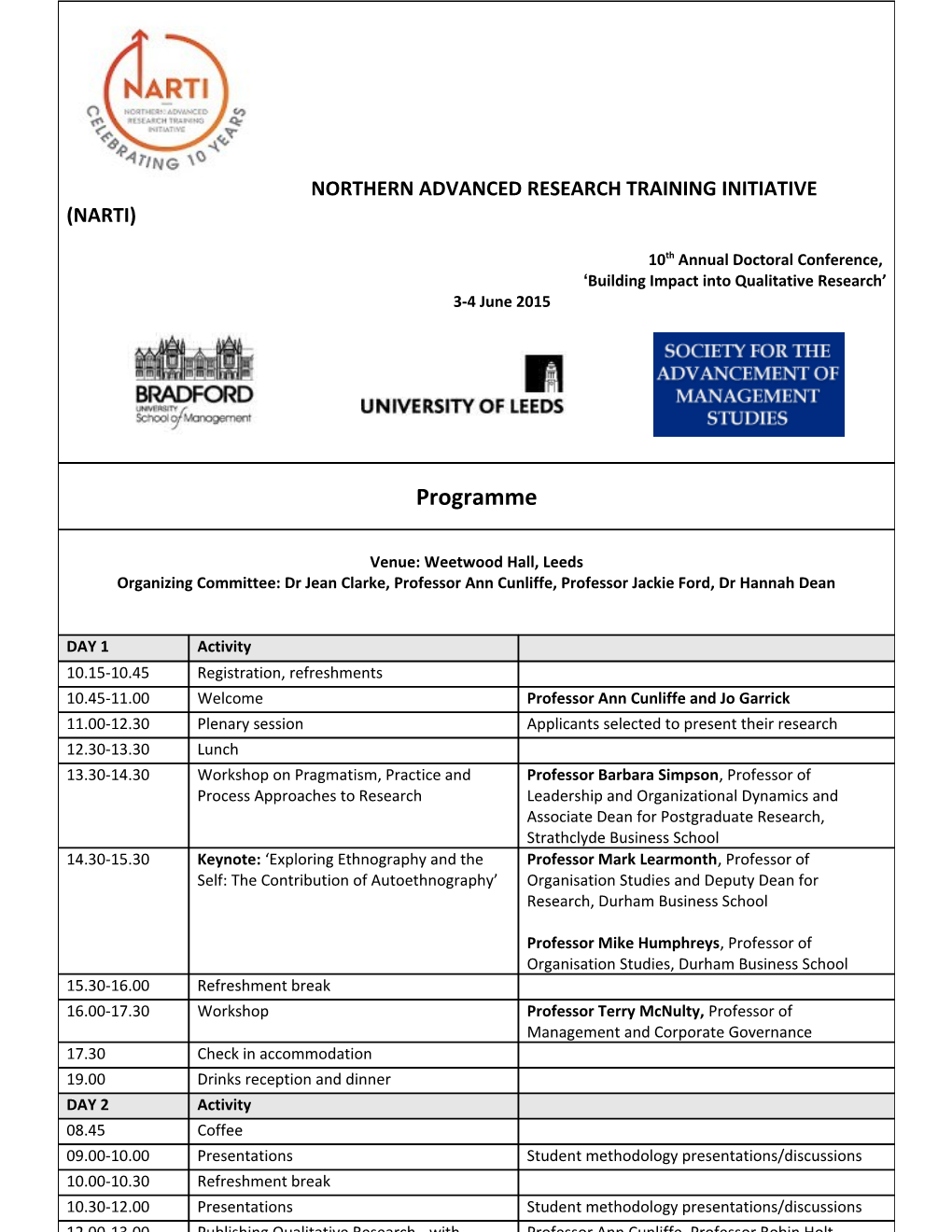 Northern Advanced Research Training Initiative (Narti)
