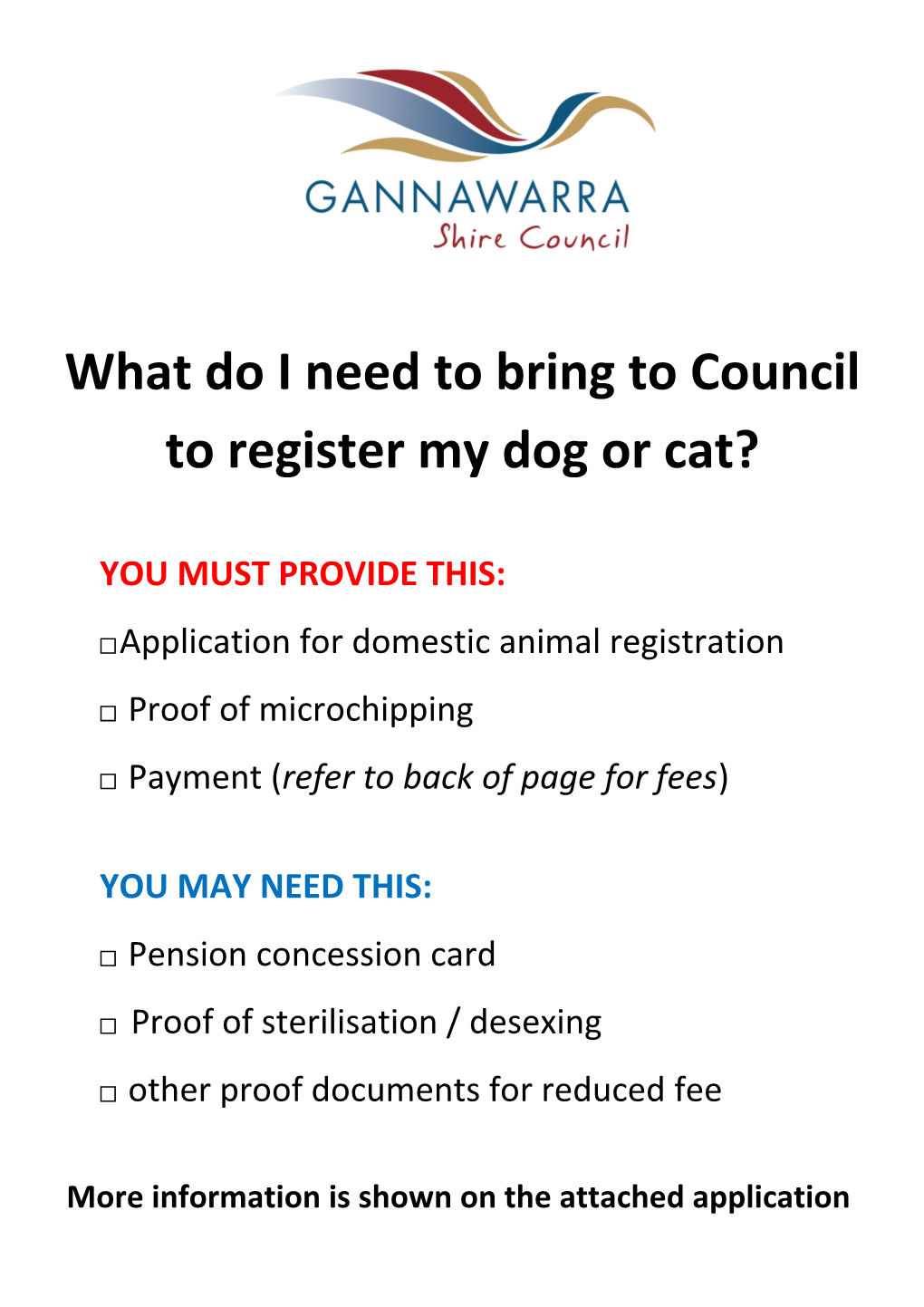 What Do I Need to Bring to Council to Register My Dog Or Cat?