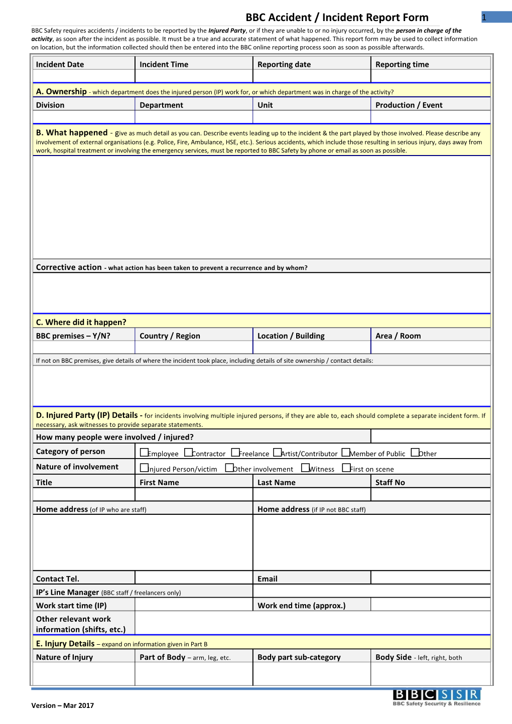 Safety - Event Responsibilities Checklist s2