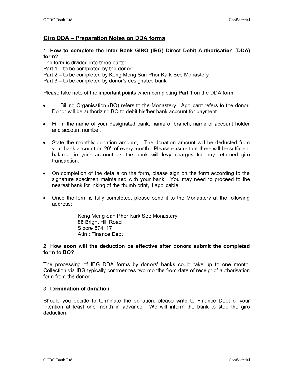 Giro DDA Preparation Notes on DDA Forms