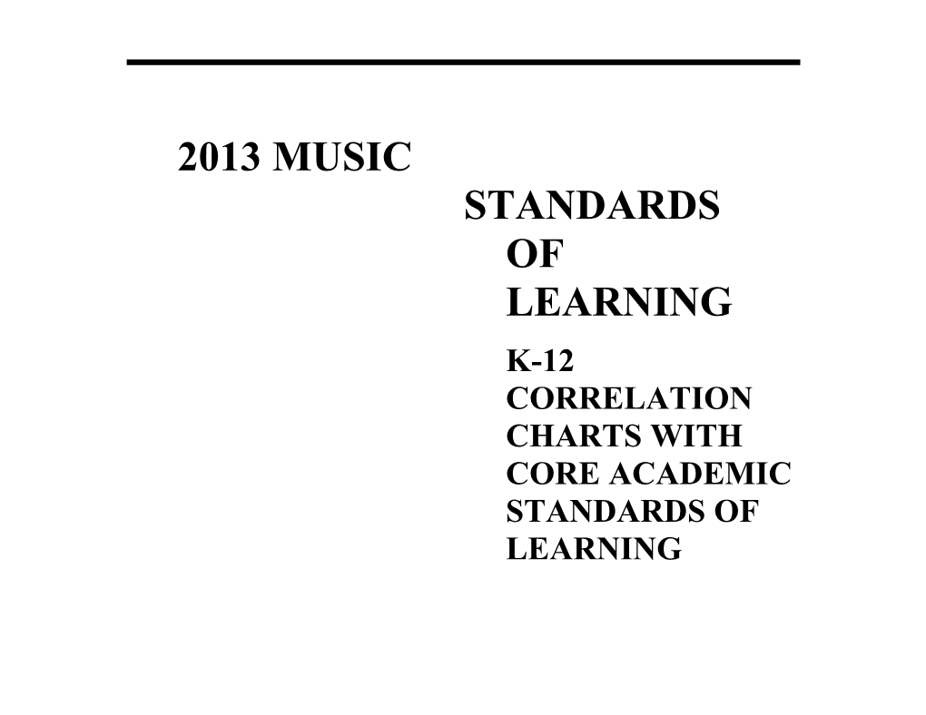 K-12 Correlation Charts with Core Academic Standards of Learning