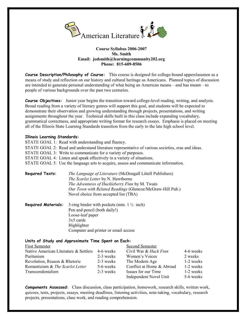 Course Syllabus 2006-2007