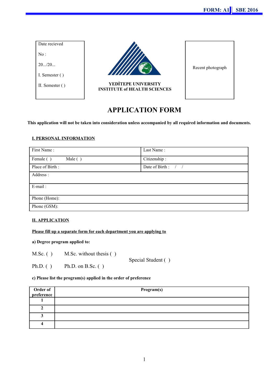 Application Form s82