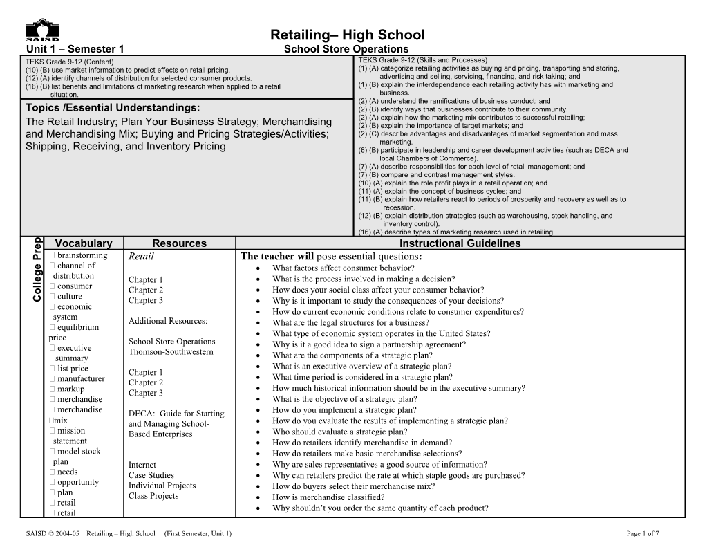 BCIS I High School