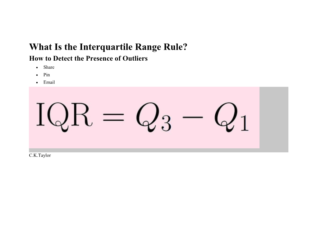 What Is the Interquartile Range Rule?