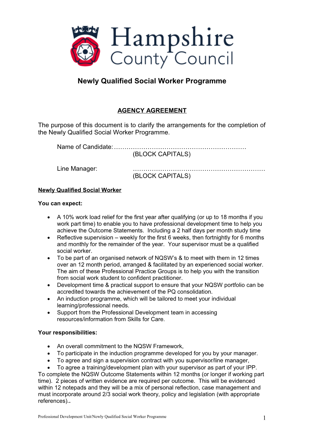 Newly Qualified Social Worker Programme