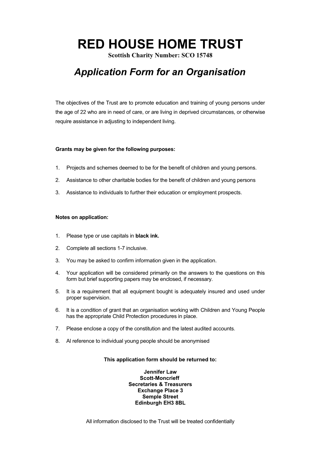 App Form Organisation Oct 2017