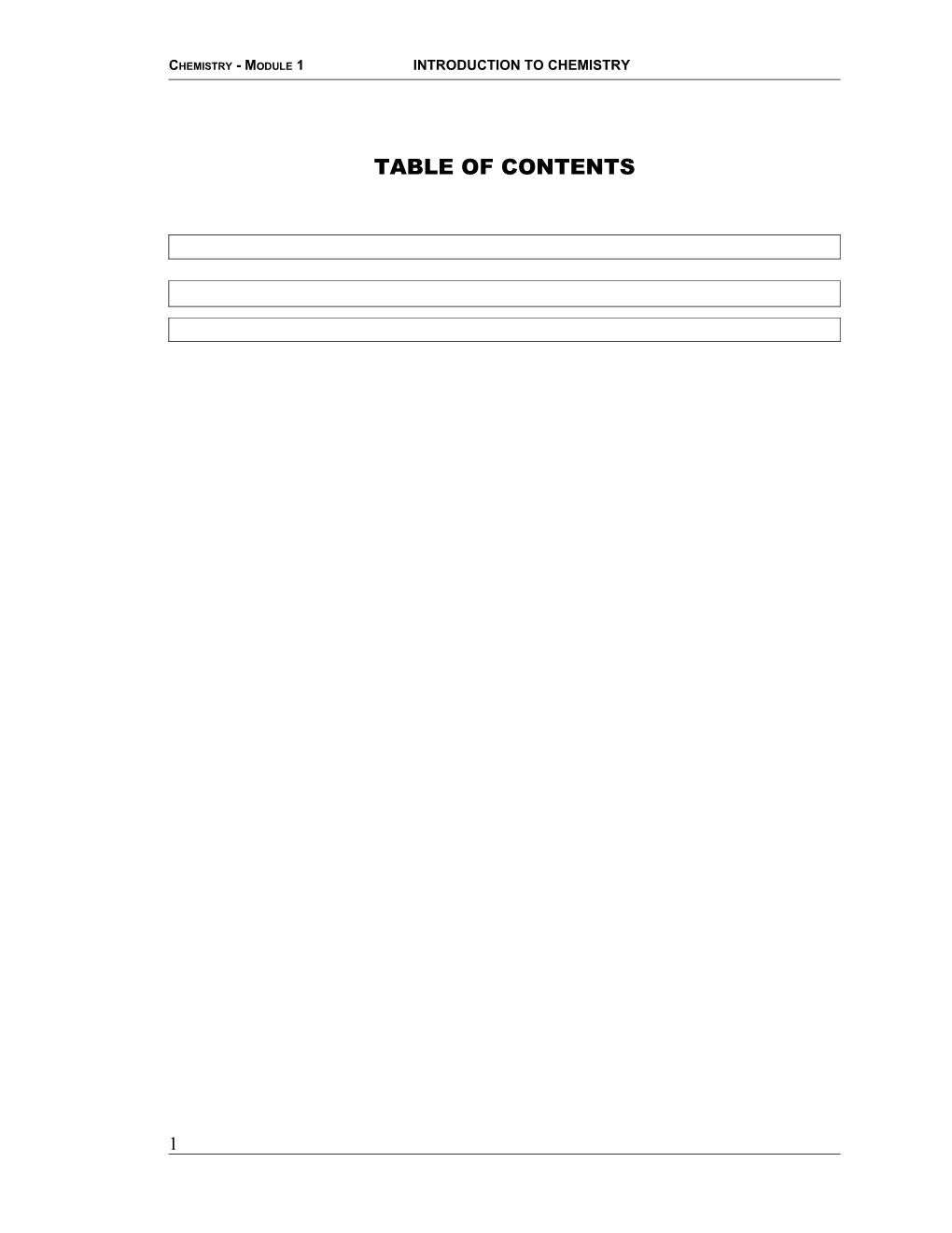 Chemistry - Module 1 INTRODUCTION to CHEMISTRY