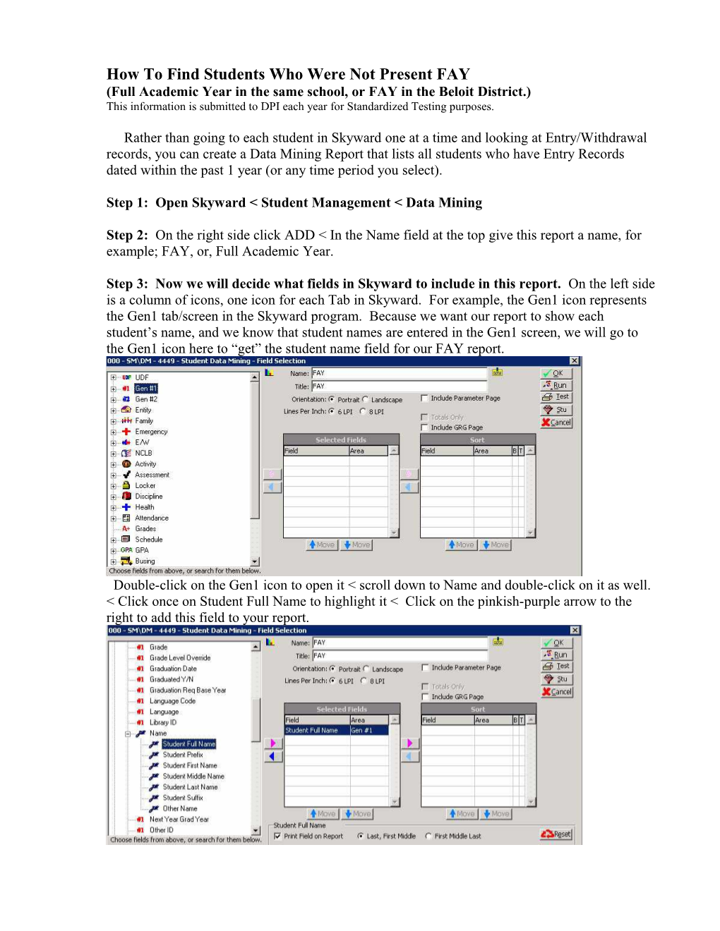 Data Mining for Full Academic Year