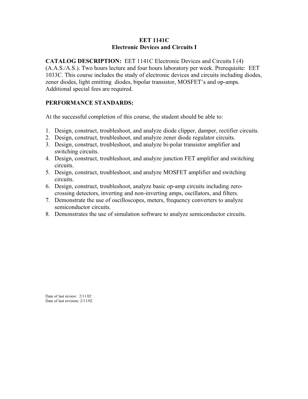 Electronic Devices and Circuits I