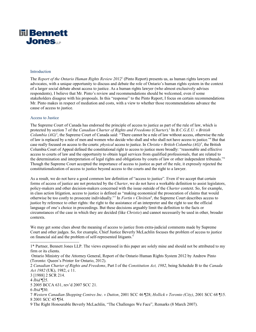 The Pinto Report: Access to Justice from the Practitioner S Viewpoint Page 6