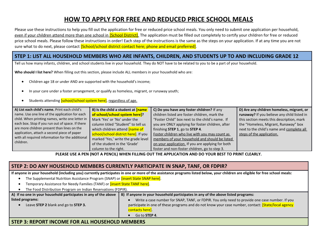 How to Apply for Free and Reduced Price School Meals