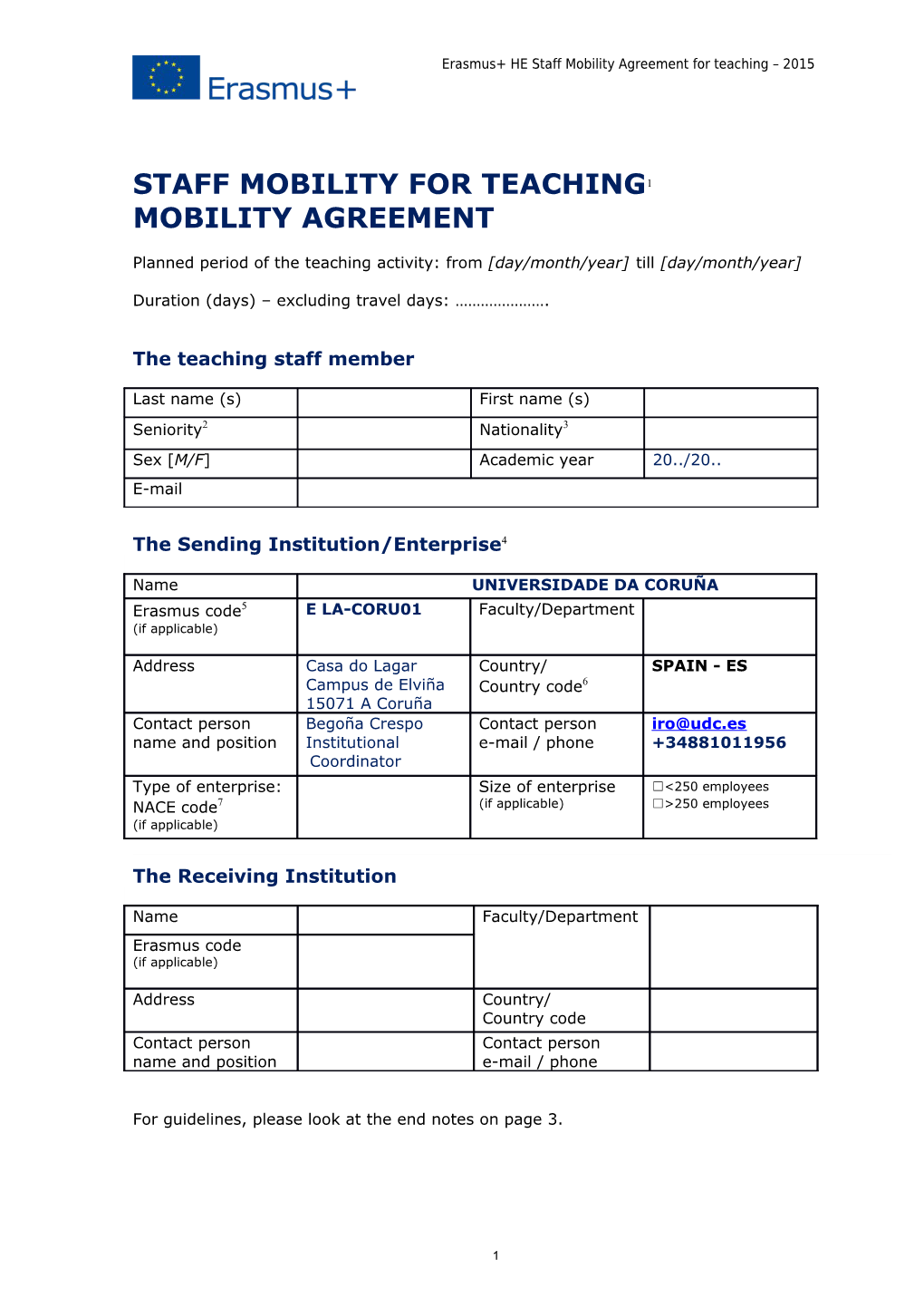 Erasmus+ HE Staff Mobility Agreement for Teaching 2015 s1