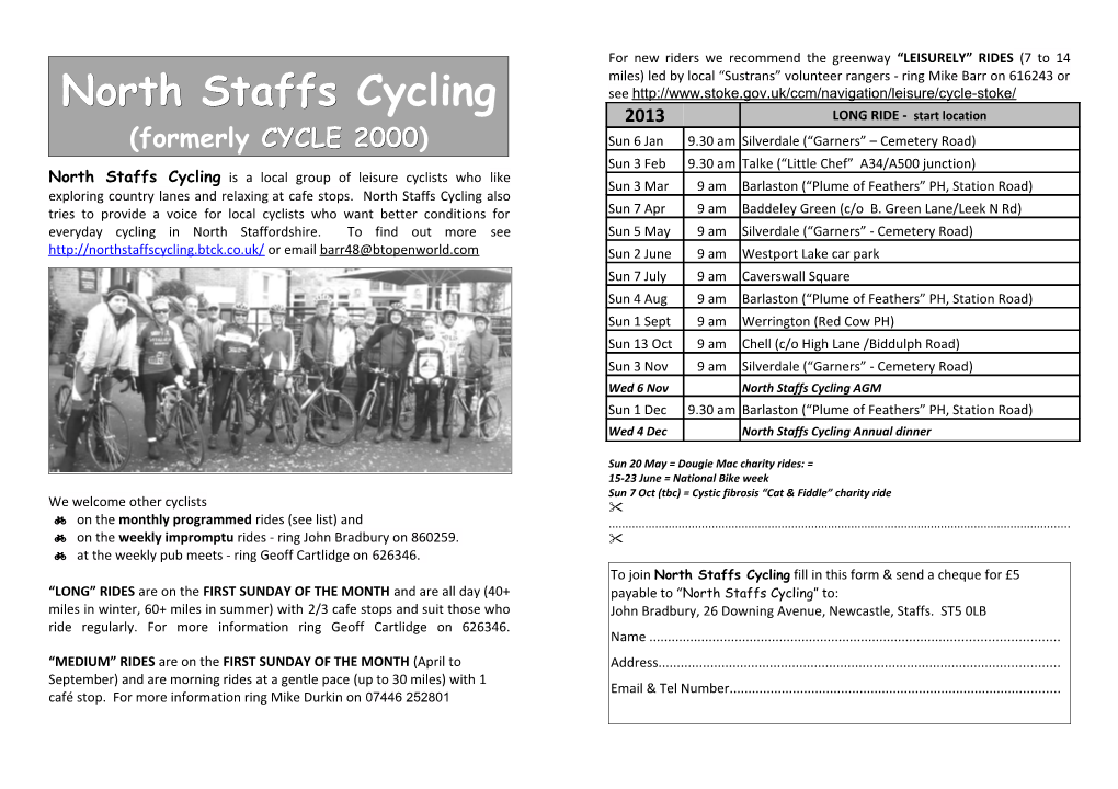 North Staffs Cycling(Formerly CYCLE 2000)