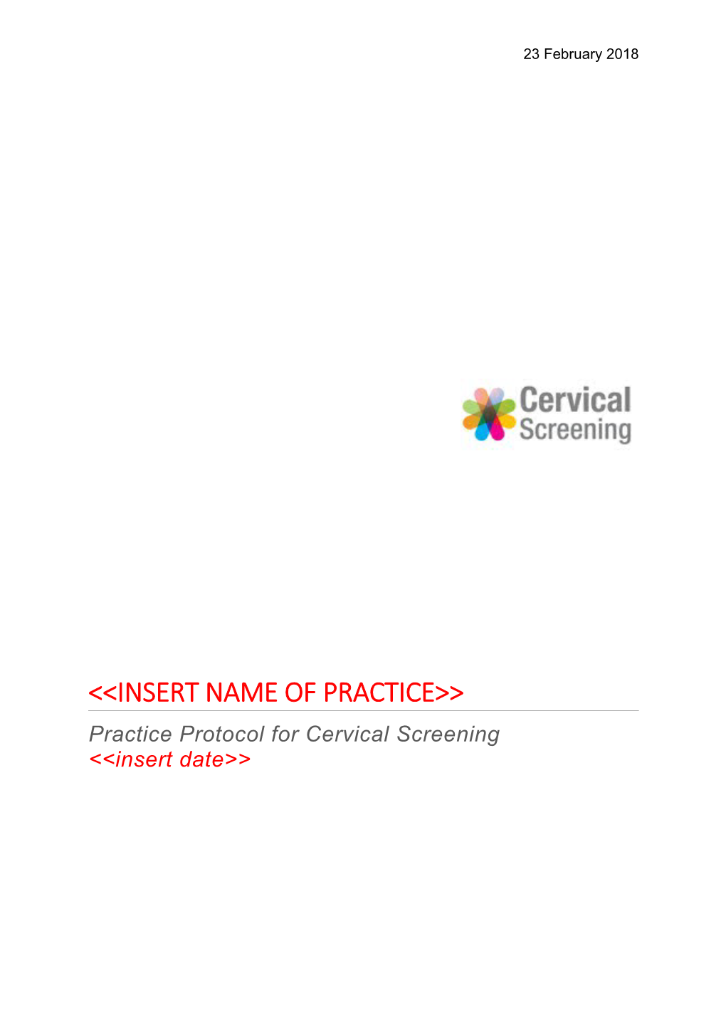 Practiceprotocol for Cervical Screening