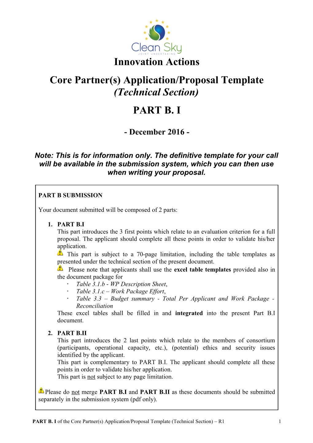 Corepartner(S)Application/Proposal Template