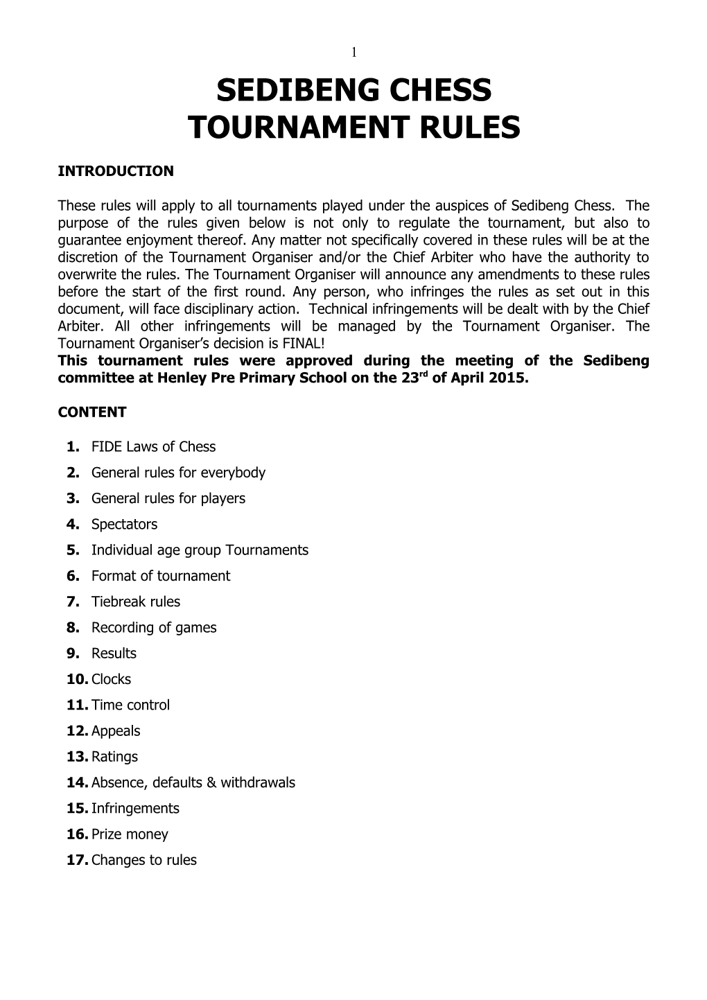 Tournament Rules s1