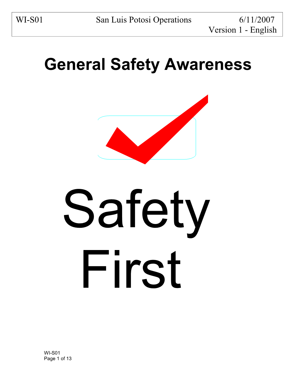 General Safety Awareness