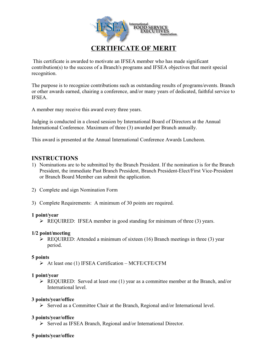 Certificate of Merit