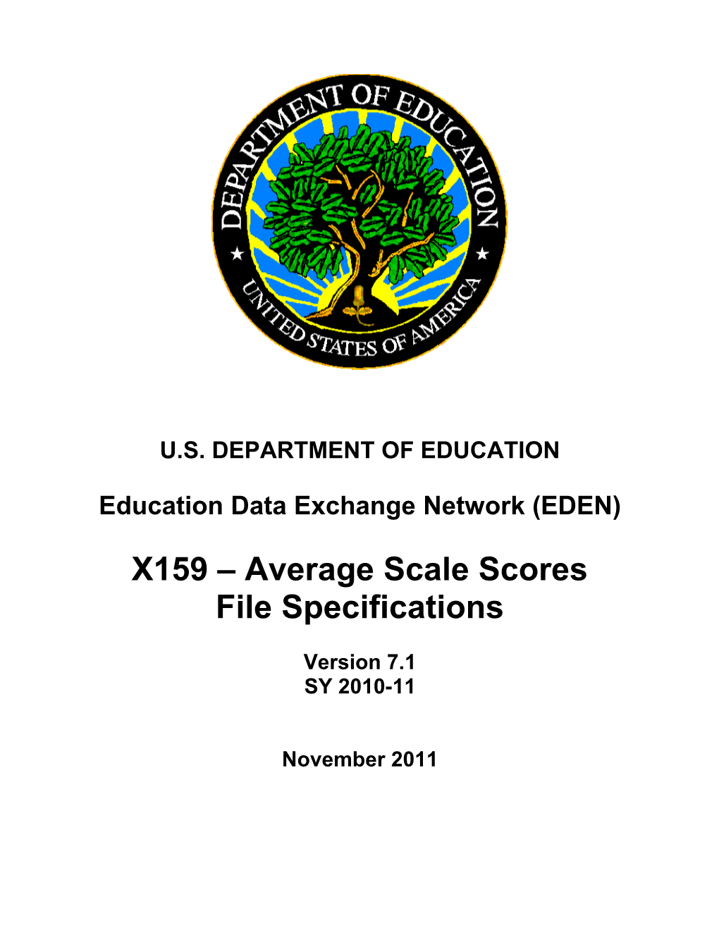 Average Scale Scores XML Specifications