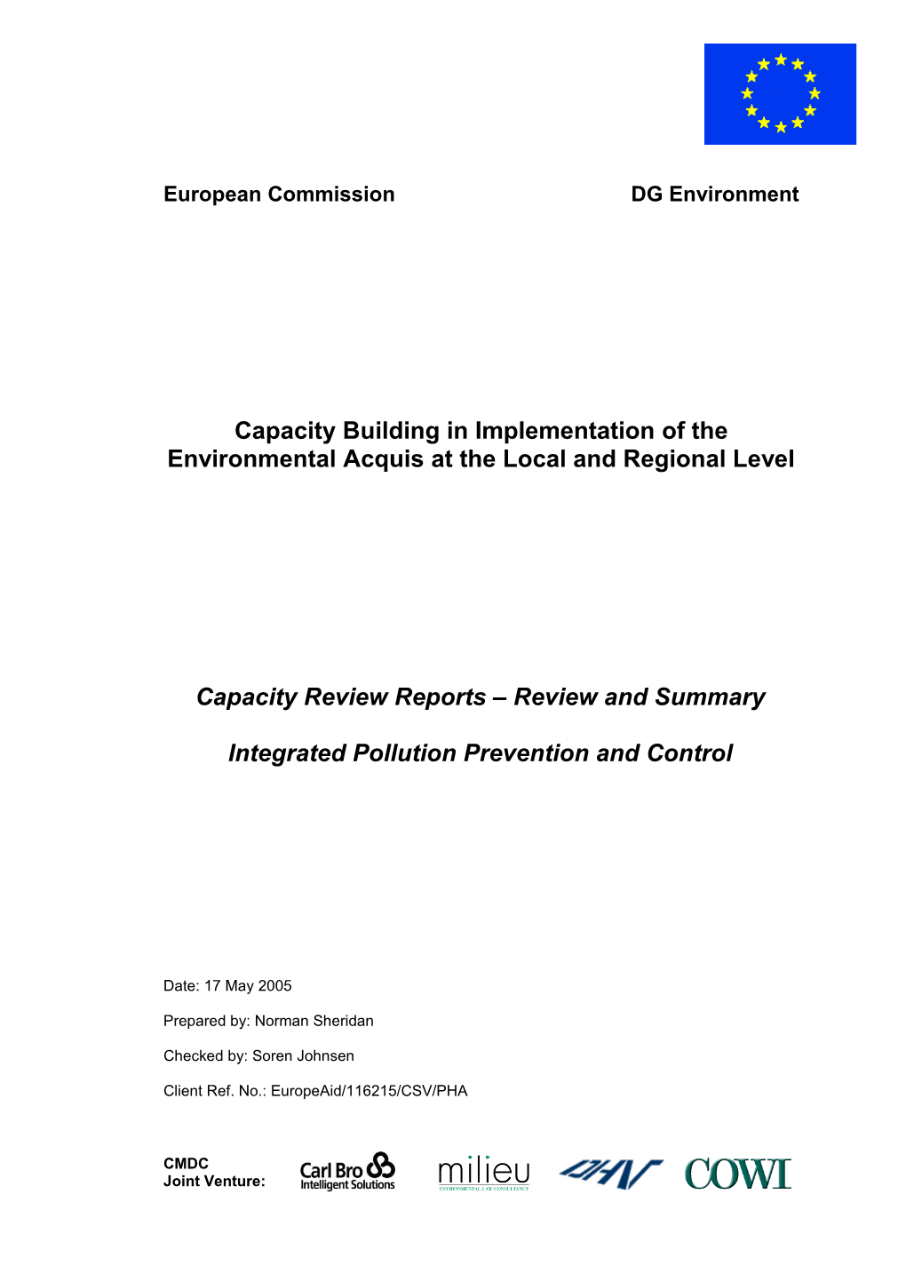 Capacitybuilding in Implementation of the Environmental Acquis at the Local and Regional Level