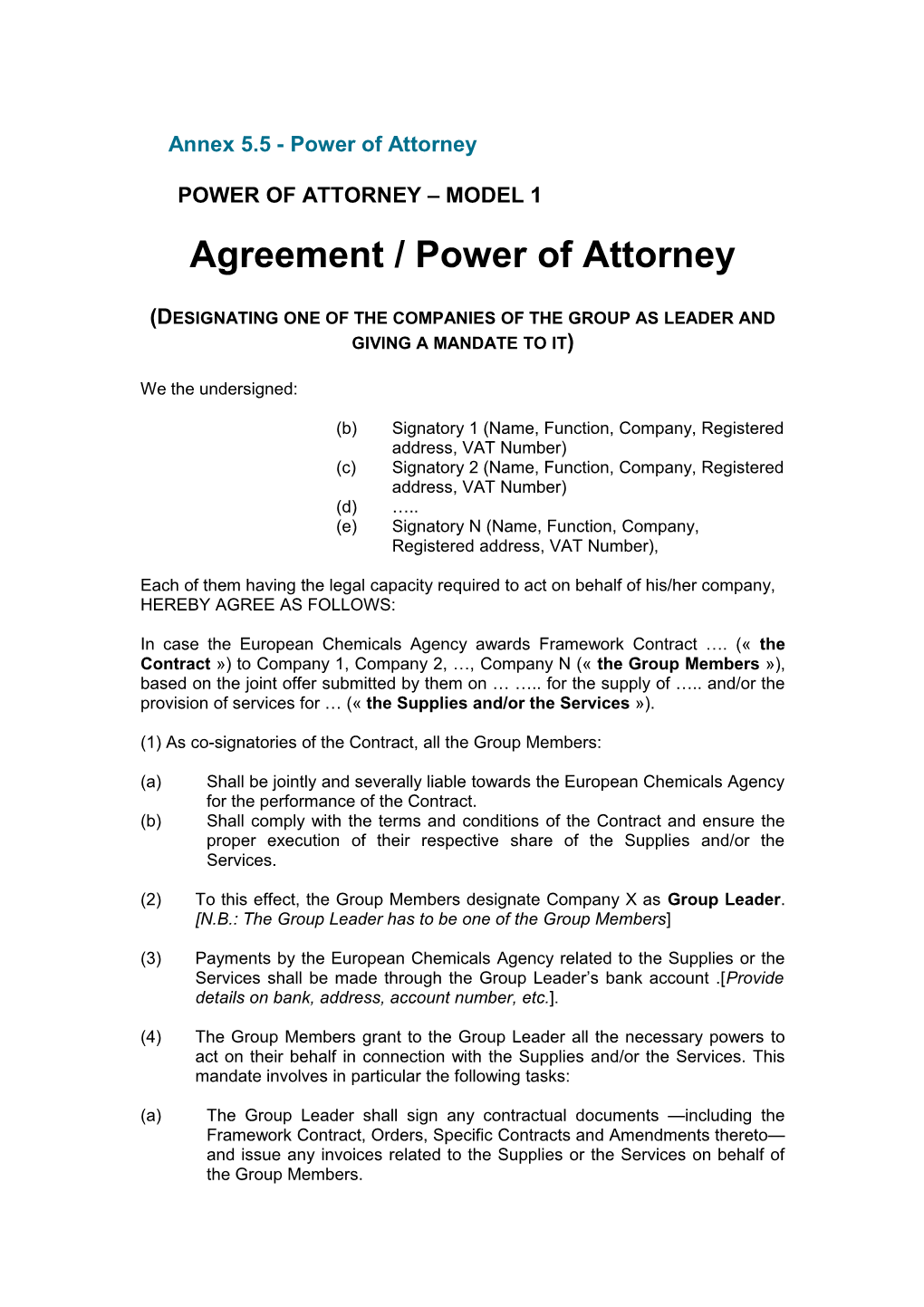 Annex 5.5 - Power of Attorney