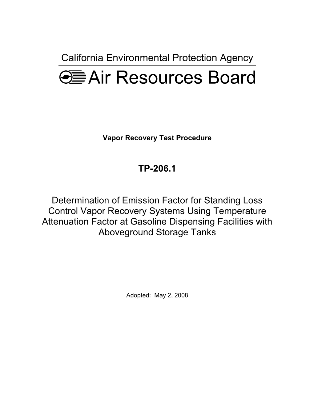 Method: 1999-3-17 TP-201.3 Determination of 2 Inch WC Static Pressure Performance of Vapor