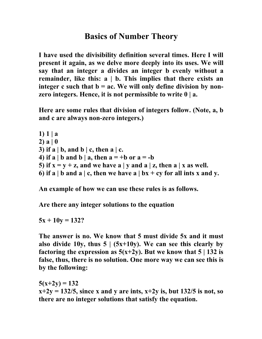 Basics of Number Theory