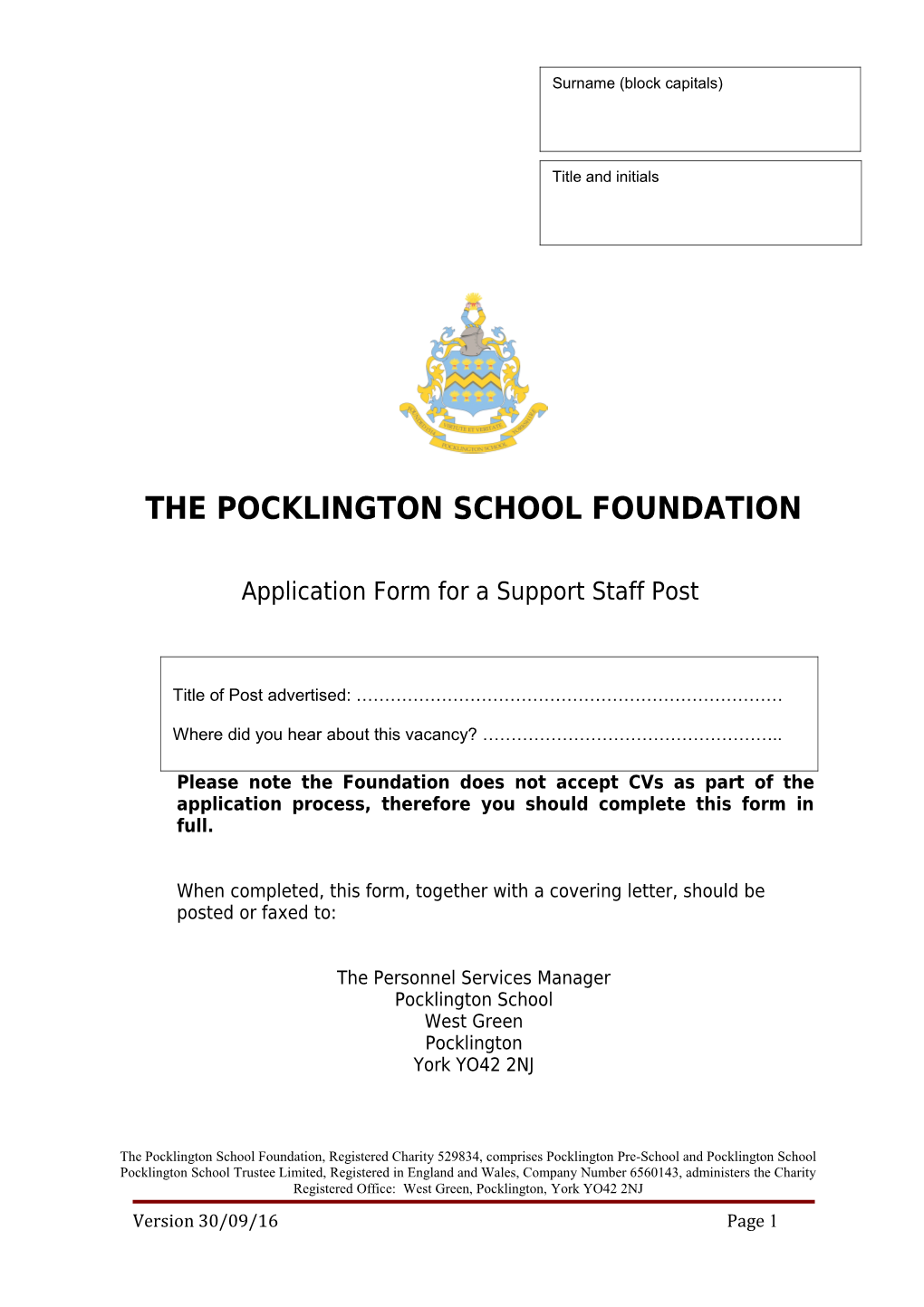 The Pocklington School Foundation