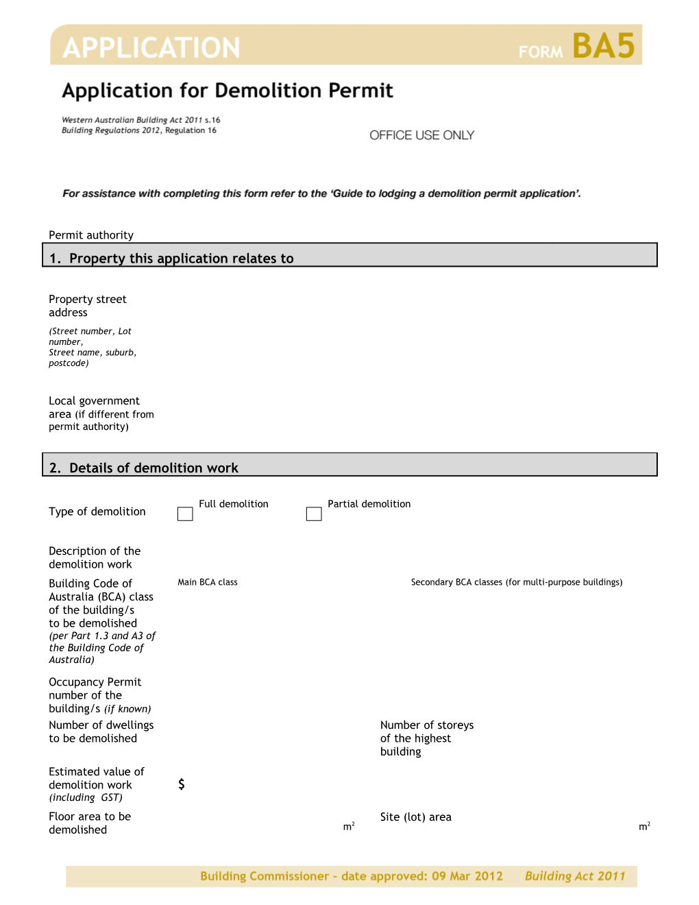 I Understand That a Demolition Permit Cannot Be Granted Unless